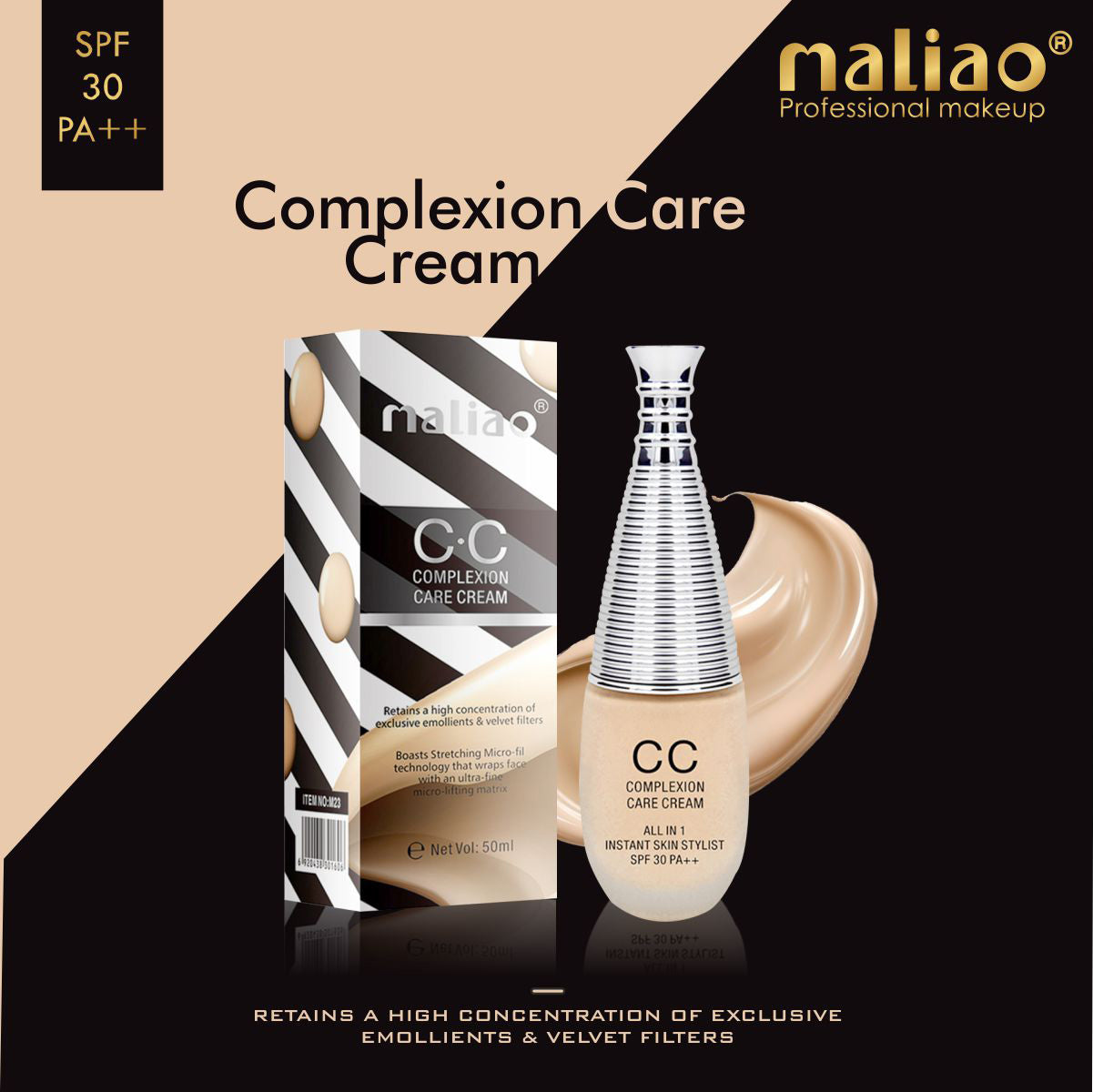 Maliao All-in-1 Instant Skin Stylist CC Complexion Care Cream SPF 30 Face